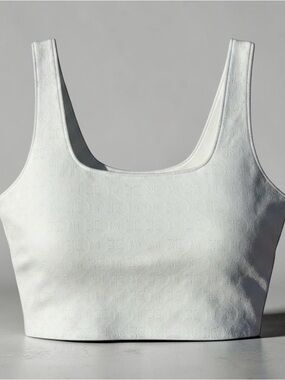 Shabby Chic White Cropped Tank Top‎